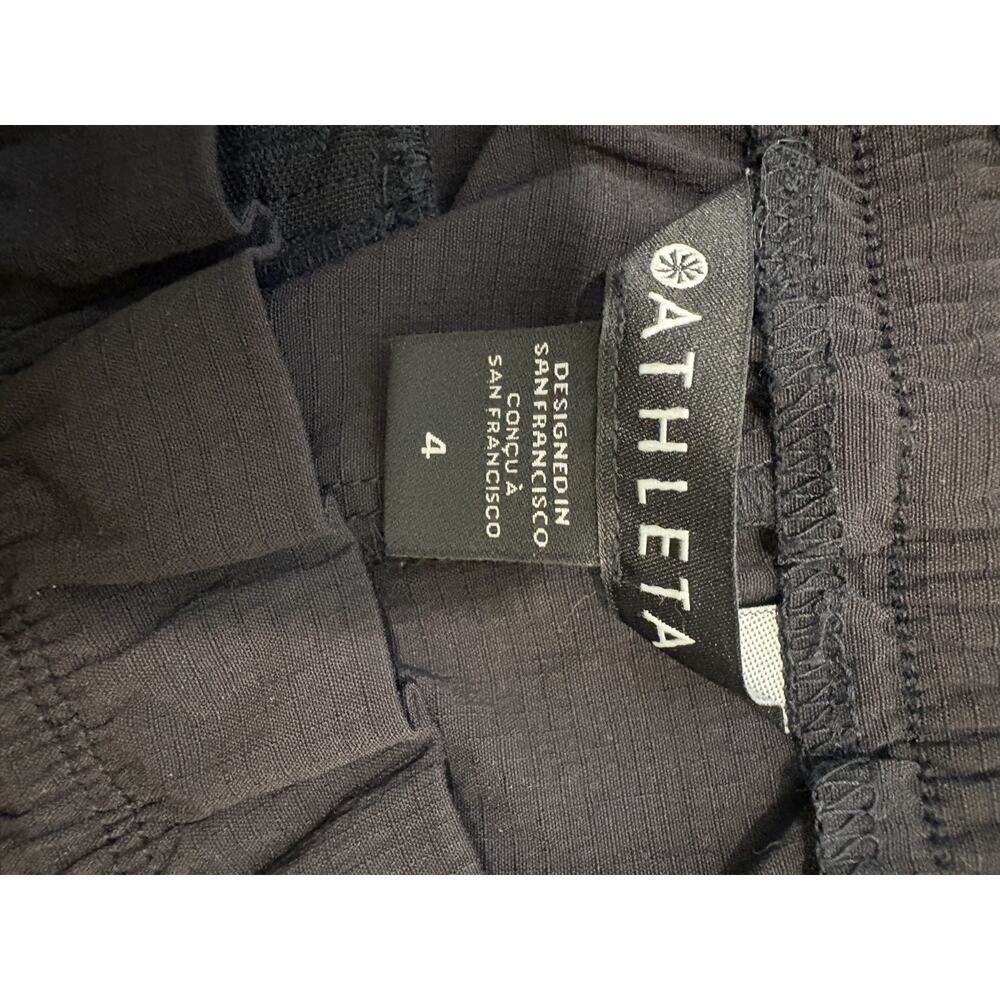 Athleta Black Trekkie Wide Leg High Rise Parachute Pants Size 4 Elastic Waist - Picture 2 of 7